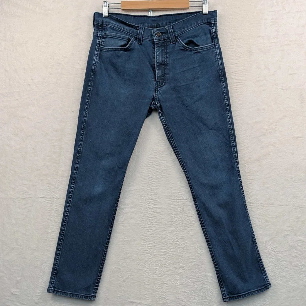 Levi's Jeans Men's 34x28 Blue Straight Slim Dark Wash Zip Fly Western Streetwear